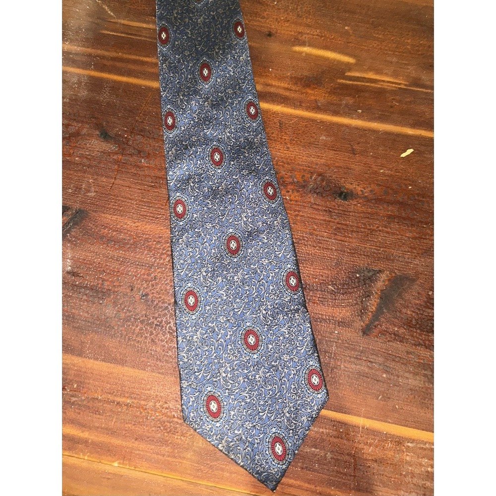 Christian Dior‎ Vintage Blue/Red Tie Medallion pattern
